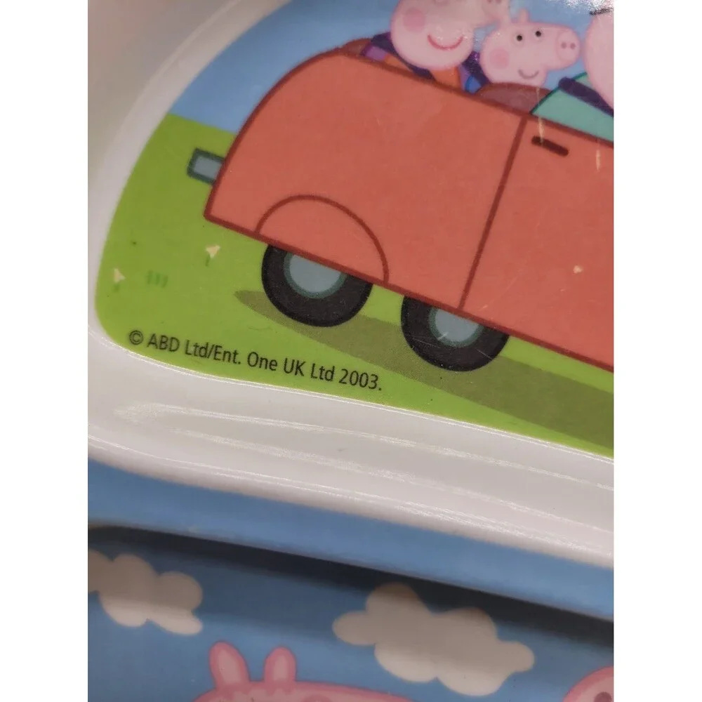 Zak! Designs Vintage 2003 Peppa Pig Childrens Melamine Divided Plate